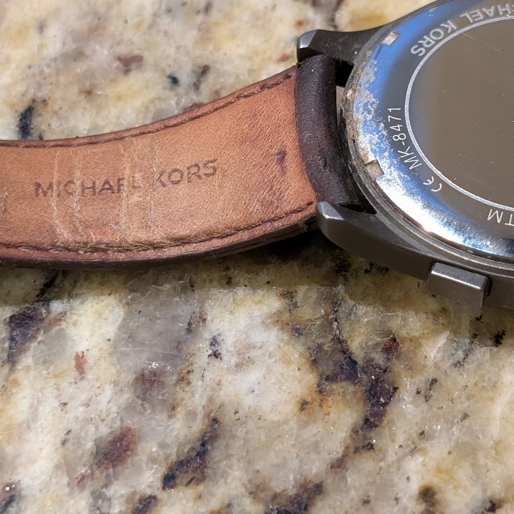 Michael Kors Gareth Men's Watch MK8471 Brown Leather Band - Picture 5 of 8